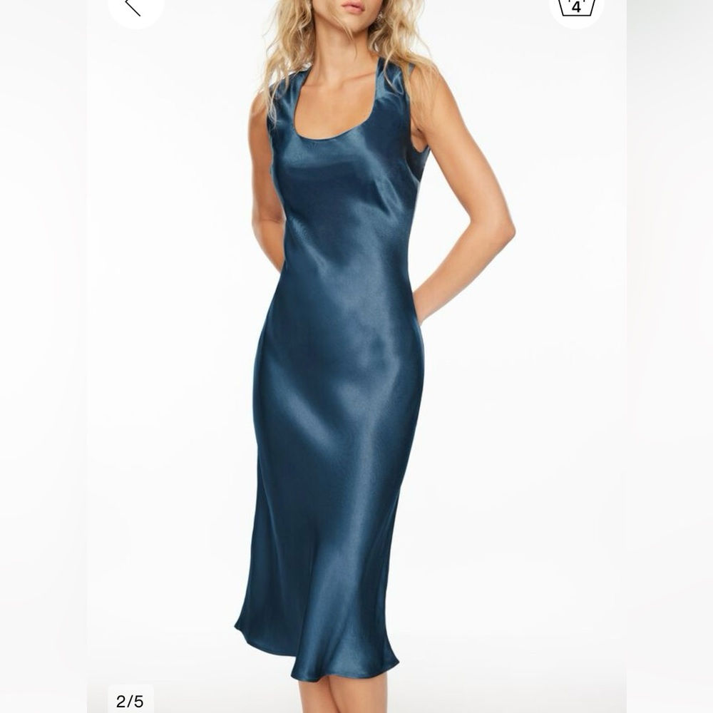 BNWT Square Neck Satin Slip Midi Dress